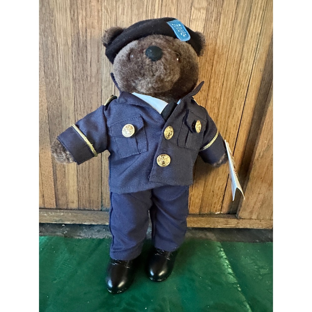 Bear Forces of America Military Teddy Bear 10 inch Blue Dress Uniform NWT
